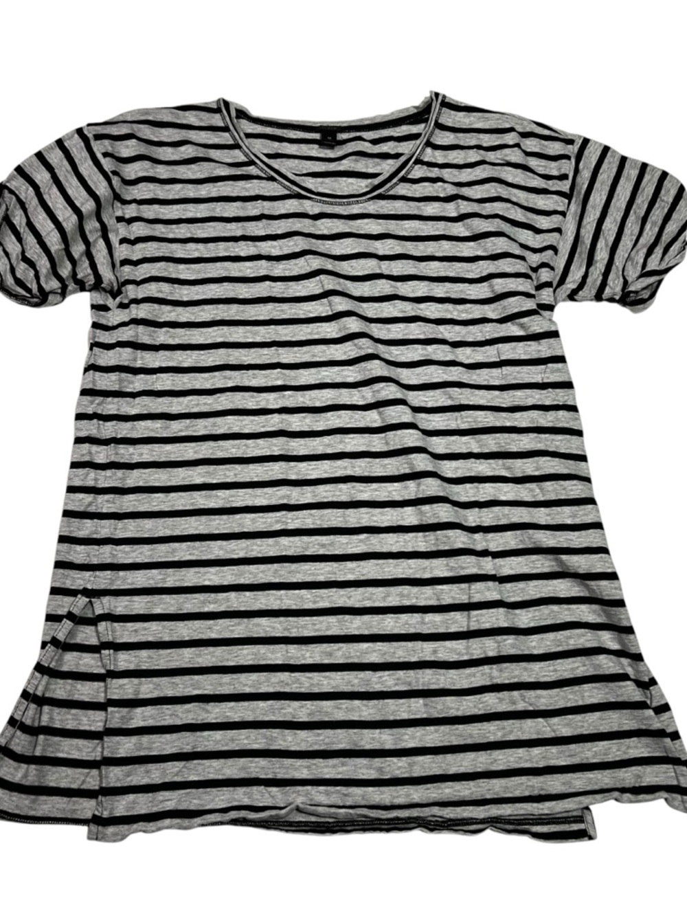 J. Crew Black‎ & Gray Striped Short Sleeve Tee